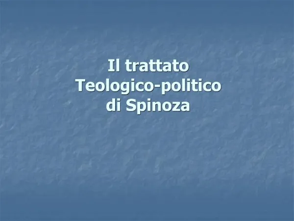 Il trattato Teologico-politico di Spinoza