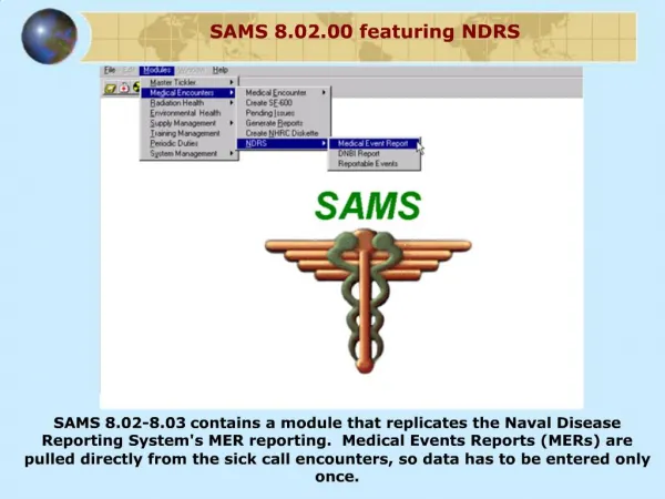 SAMS 8.02.00 featuring NDRS