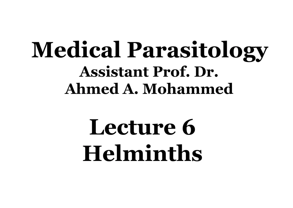 medical parasitology assistant prof dr ahmed