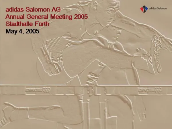 Adidas-Salomon AG ANNUAL GENERAL MEETING 2005 HERBERT HAINER CHAIRMAN AND CEO