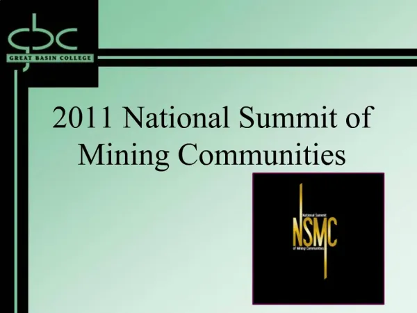 2011 National Summit of Mining Communities