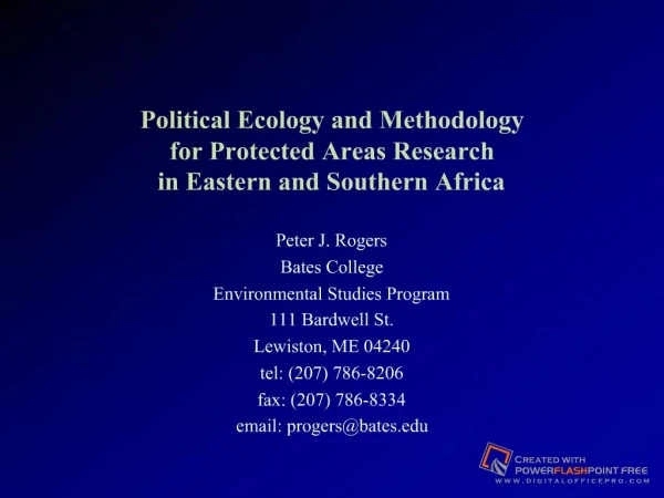 Political Ecology and Methodology