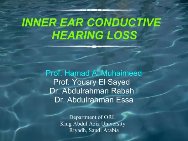 INNER EAR CONDUCTIVE HEARING LOSS