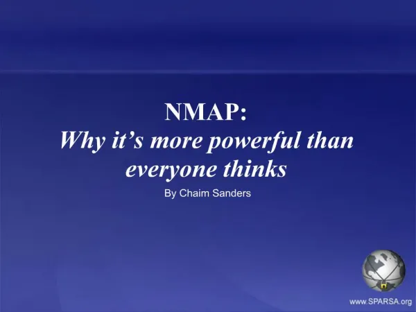 NMAP: Why it s more powerful than everyone thinks