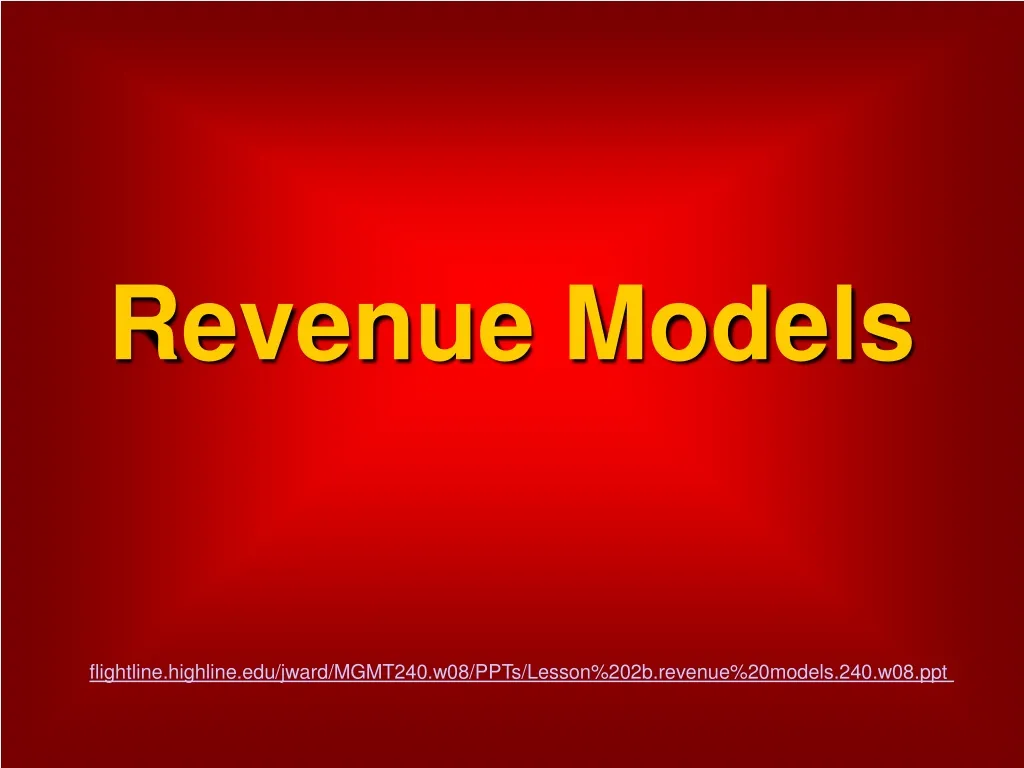 revenue models