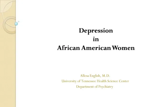 Depression in African American Women