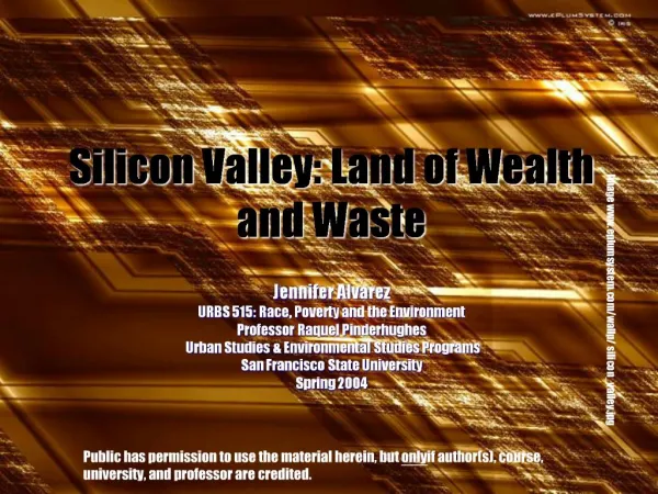 Silicon Valley: Land of Wealth and Waste