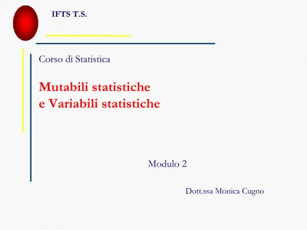 Mutabili statistiche e Variabili statistiche