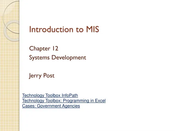 Introduction to MIS