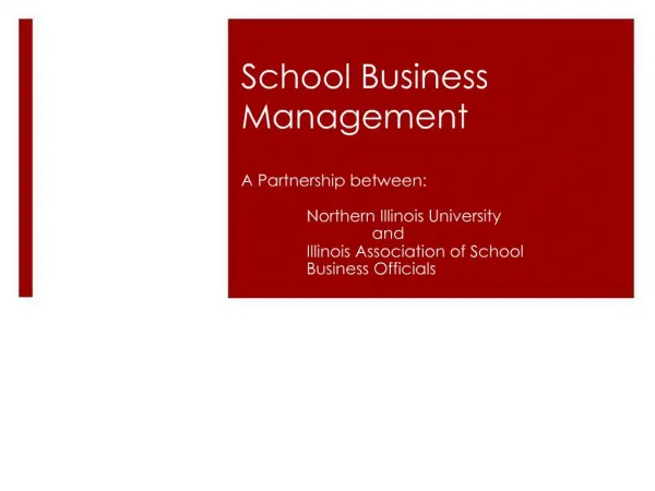 School Business Management