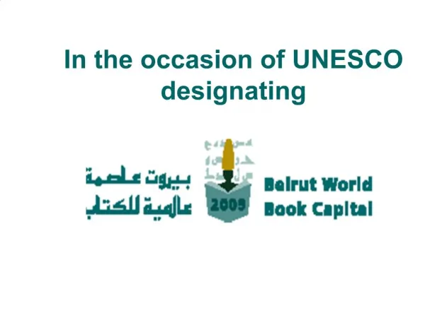 In the occasion of UNESCO designating