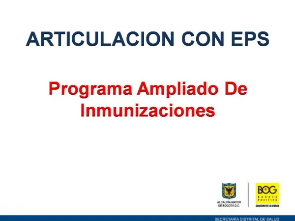ARTICULACION CON EPS Programa Ampliado De Inmunizaciones