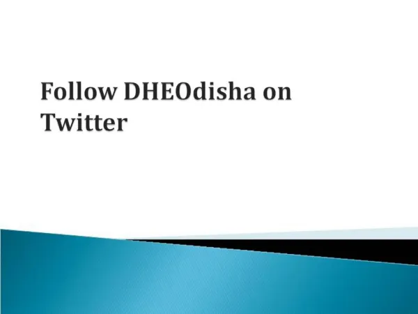 Follow DHEOdisha on Twitter