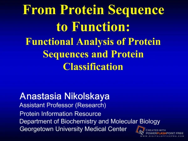 From Protein Sequence to Function:
