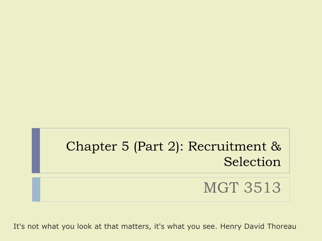 chapter 5 part 2 recruitment selection