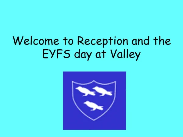 Welcome to Reception and the EYFS day at Valley
