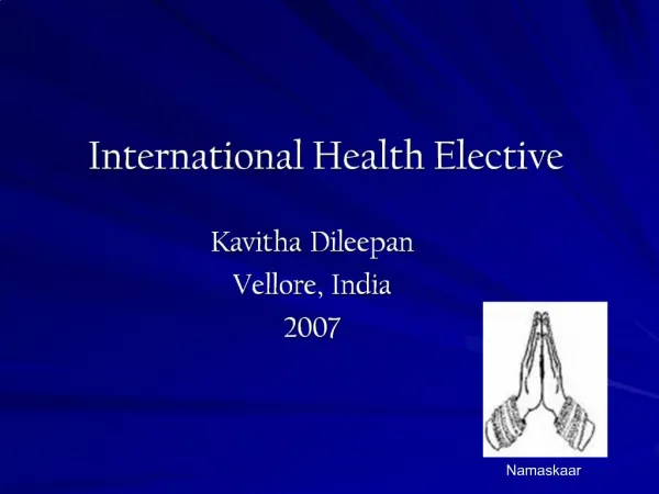 International Health Elective
