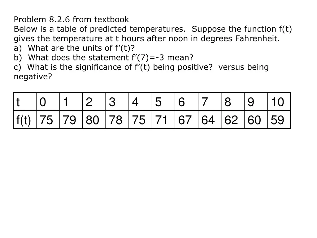 problem 8 2 6 from textbook below is a table