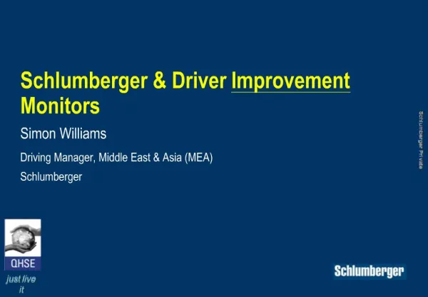 Schlumberger Driver Improvement Monitors