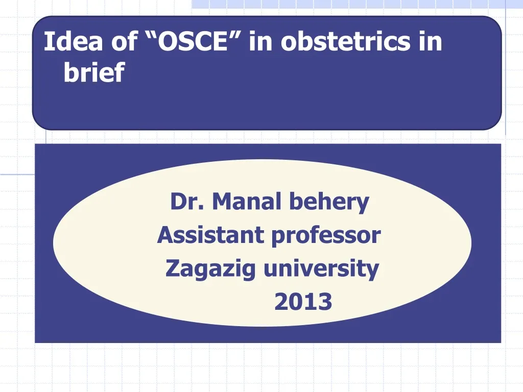 idea of osce in obstetrics in brief