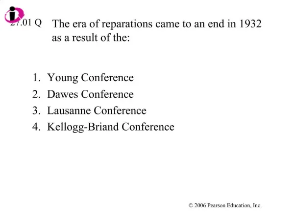 The era of reparations came to an end in 1932 as a result of the: