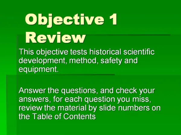 Objective 1 Review