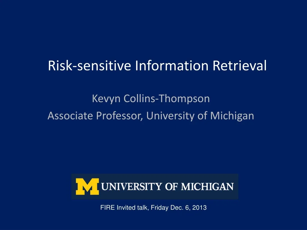 risk sensitive information retrieval