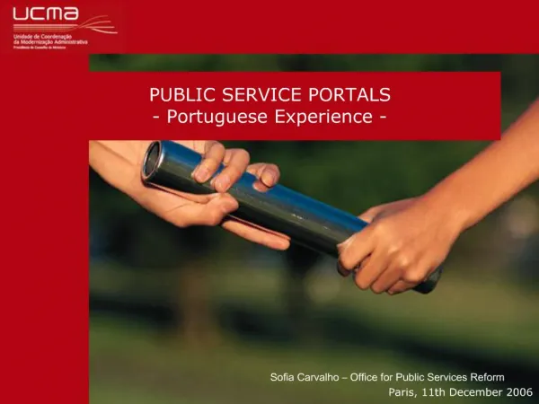 PUBLIC SERVICE PORTALS - Portuguese Experience -