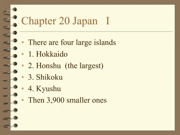 Chapter 20 Japan I