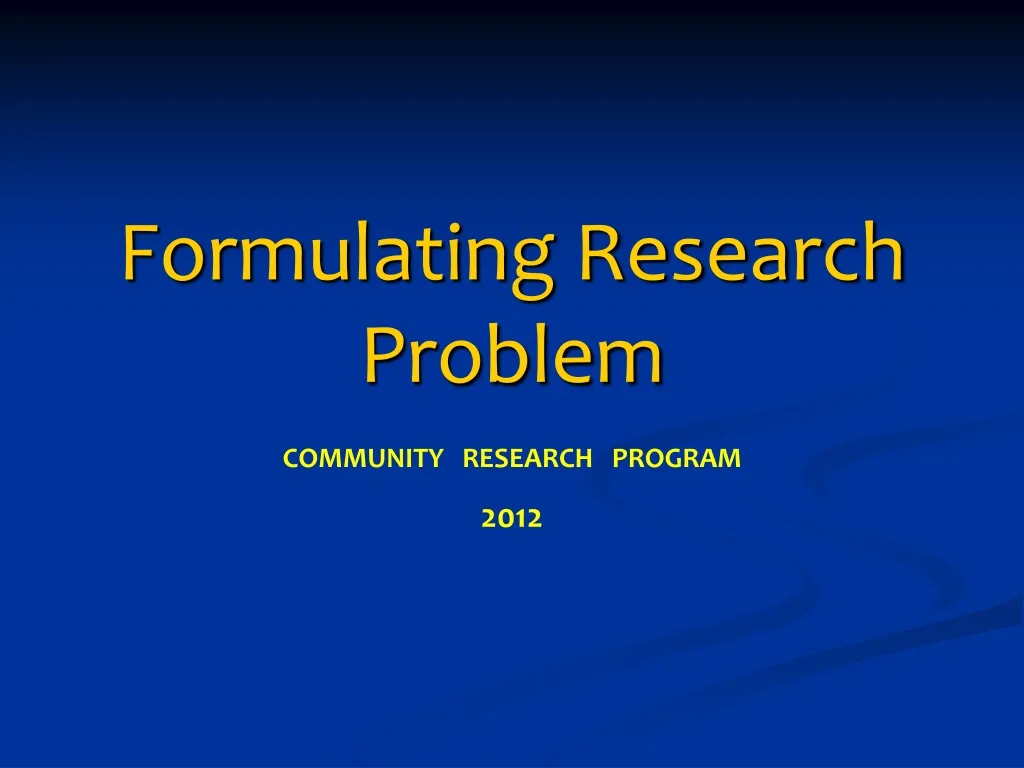 formulating research problem