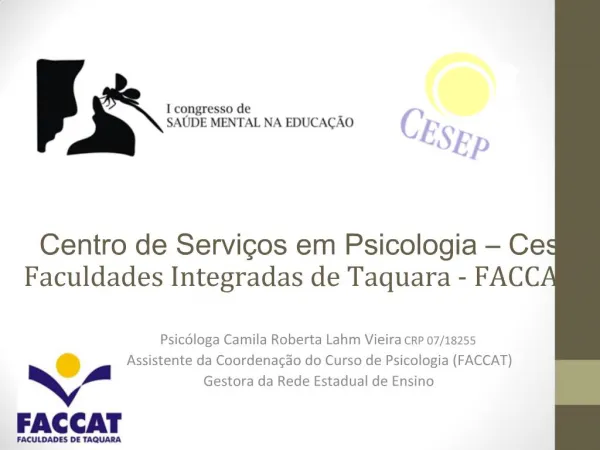 Centro de Servi os em Psicologia Cesep Faculdades Integradas de Taquara - FACCAT