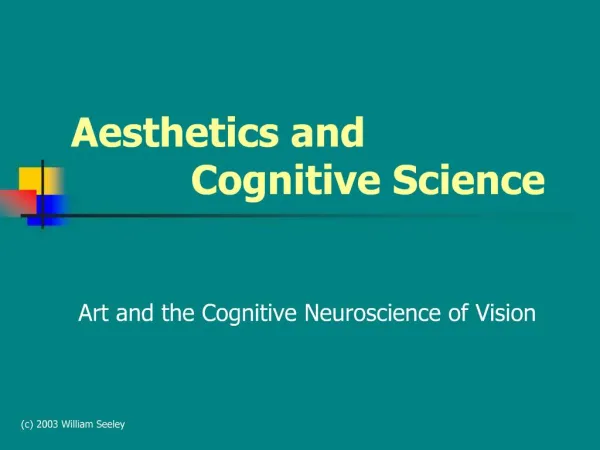 Aesthetics and Cognitive Science
