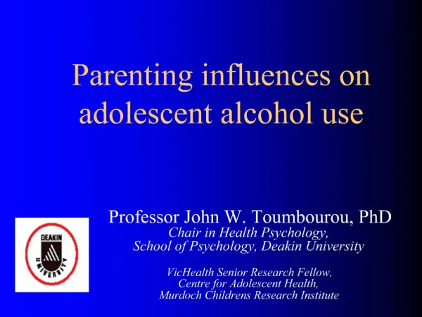 Parenting influences on adolescent alcohol use