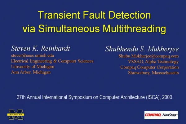 Transient Fault Detection via Simultaneous Multithreading