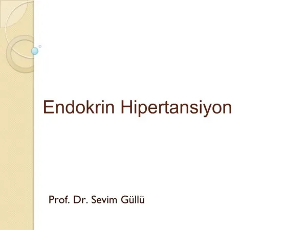 Endokrin Hipertansiyon