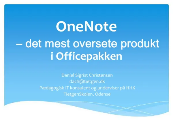 OneNote det mest oversete produkt i Officepakken