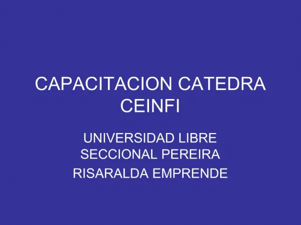 CAPACITACION CATEDRA CEINFI