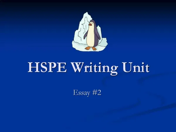 HSPE Writing Unit