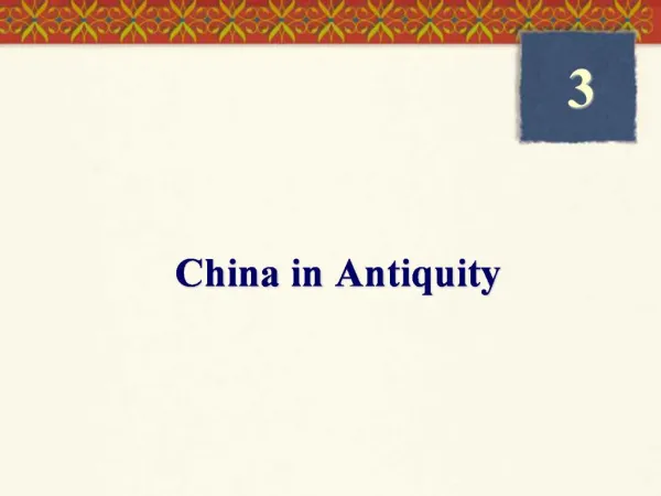 China in Antiquity