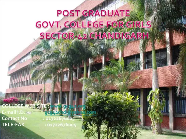 POST GRADUATE GOVT. COLLEGE FOR GIRLS SECTOR-42 CHANDIGARH