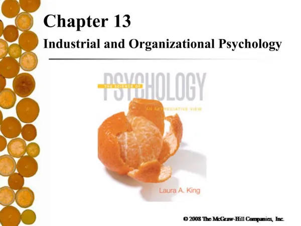 Chapter 13 Industrial and Organizational Psychology