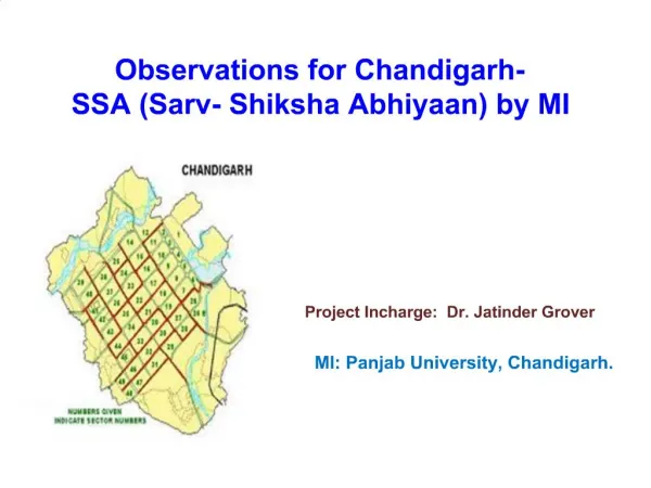 Observations for Chandigarh- SSA Sarv- Shiksha Abhiyaan by MI