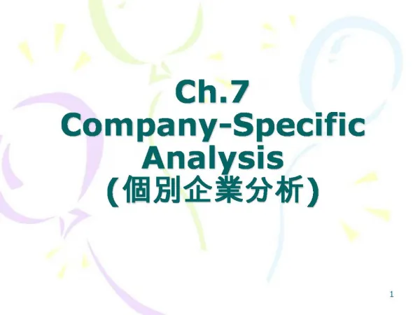 Ch.7 Company-Specific Analysis