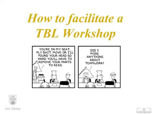 How to facilitate a TBL Workshop