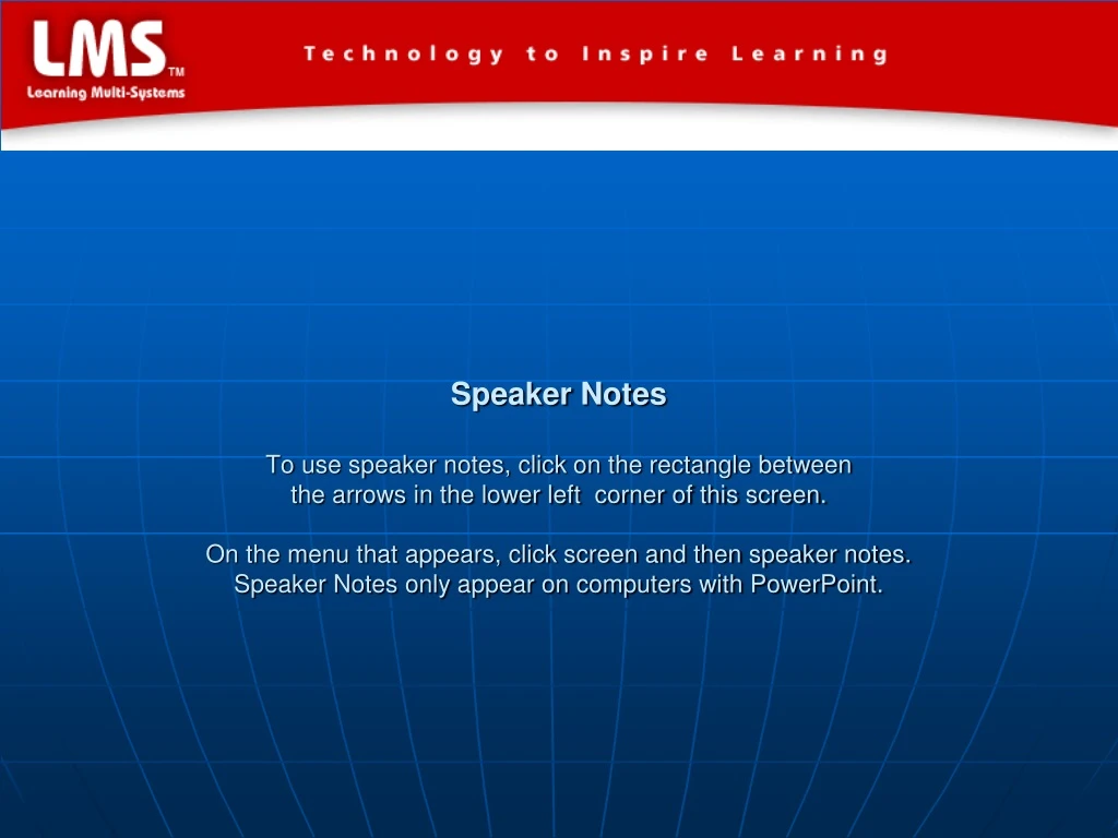 speaker notes to use speaker notes click