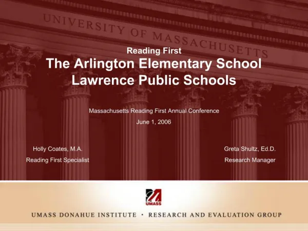 The Arlington Elementary School Lawrence Public Schools