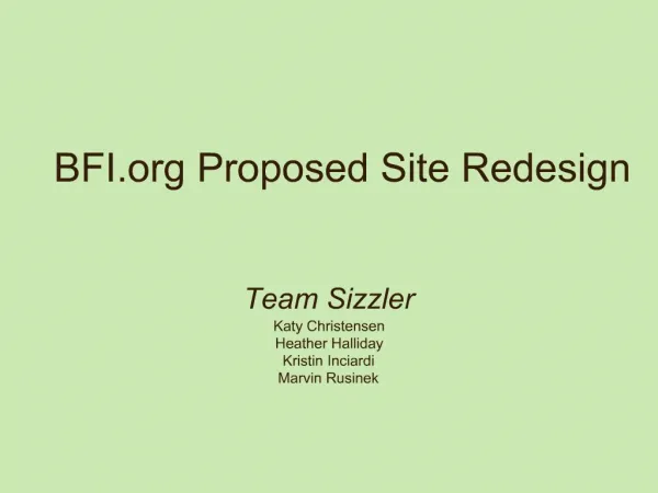 BFI Proposed Site Redesign