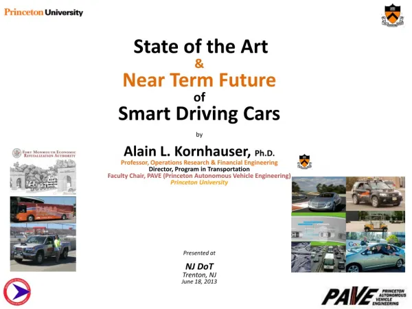 State of the Art &amp; Near Term Future of Smart Driving Cars by