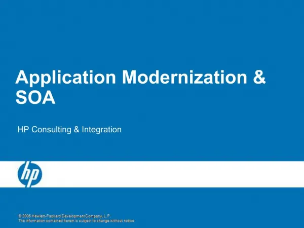 Application Modernization SOA