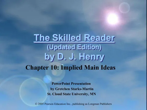 The Skilled Reader Updated Edition by D. J. Henry